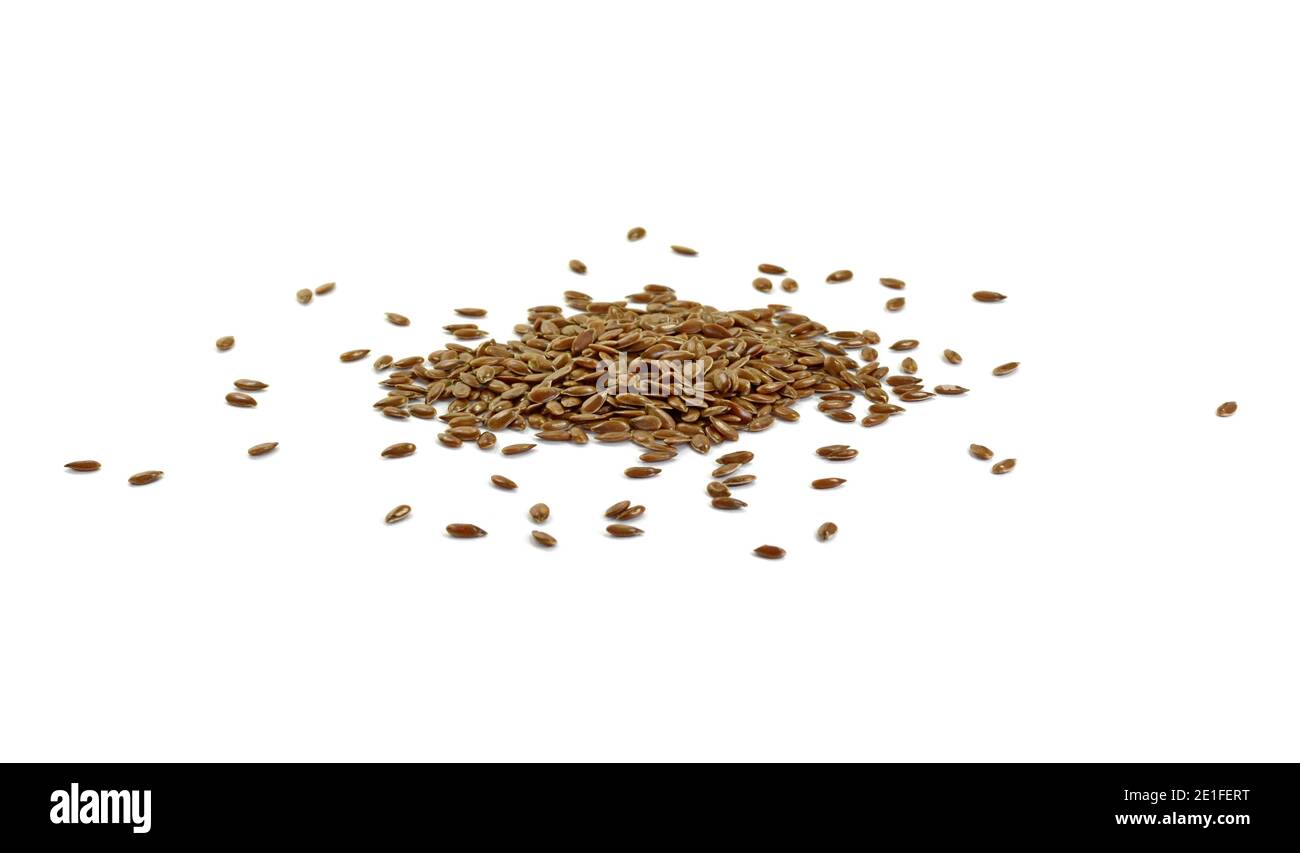 Linseed Picture Organic Linseed or Flaxseed (Linum usitatissimum) isolated on white ...