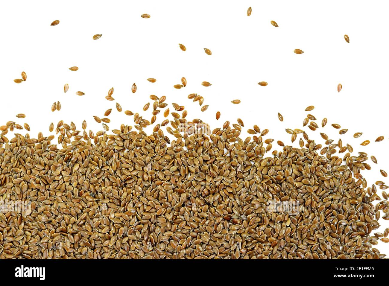 Linseed Picture Organic Linseed or Flaxseed (Linum usitatissimum) isolated on white ...