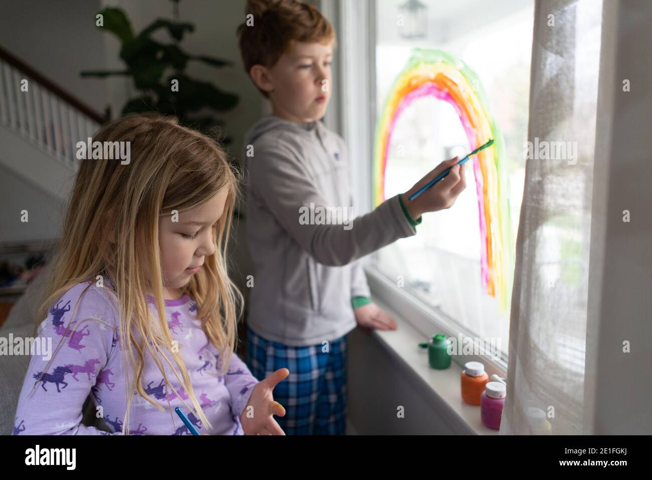 Children playing on stairs hi-res stock photography and images - Alamy