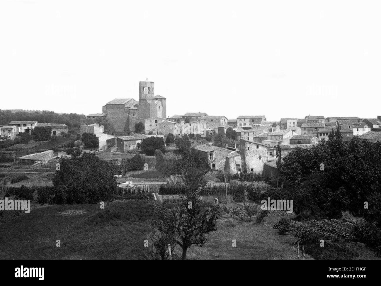 Lladó amb l'església al mig (Restored). Stock Photo