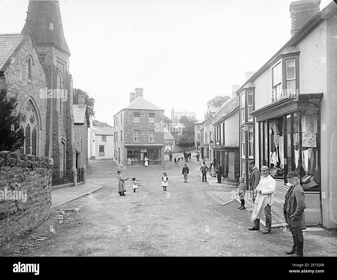 Llanfair Caereinion, showing the Bon Marche shop Stock Photo Alamy