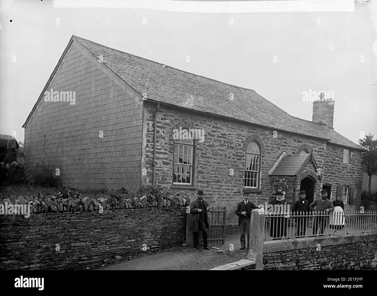 Llangernyw chapel (CM) and deacons, Llangernyw (1895) Stock Photo