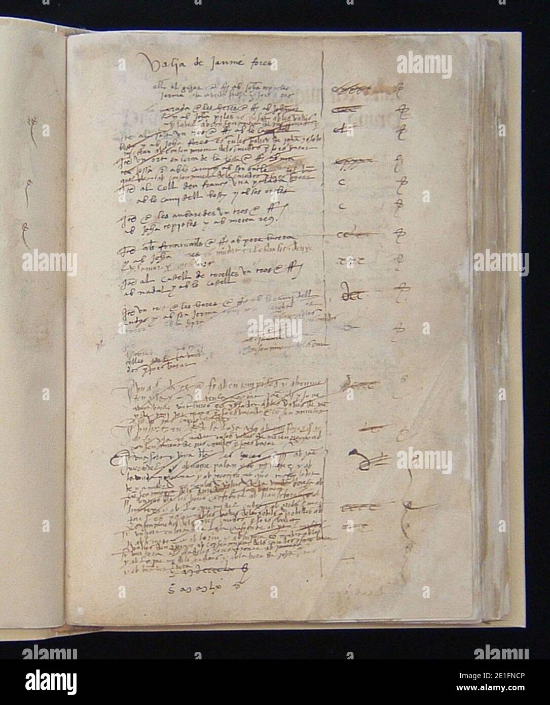 Llibre de valies de Vimbodí i Poblet (1506). Stock Photo