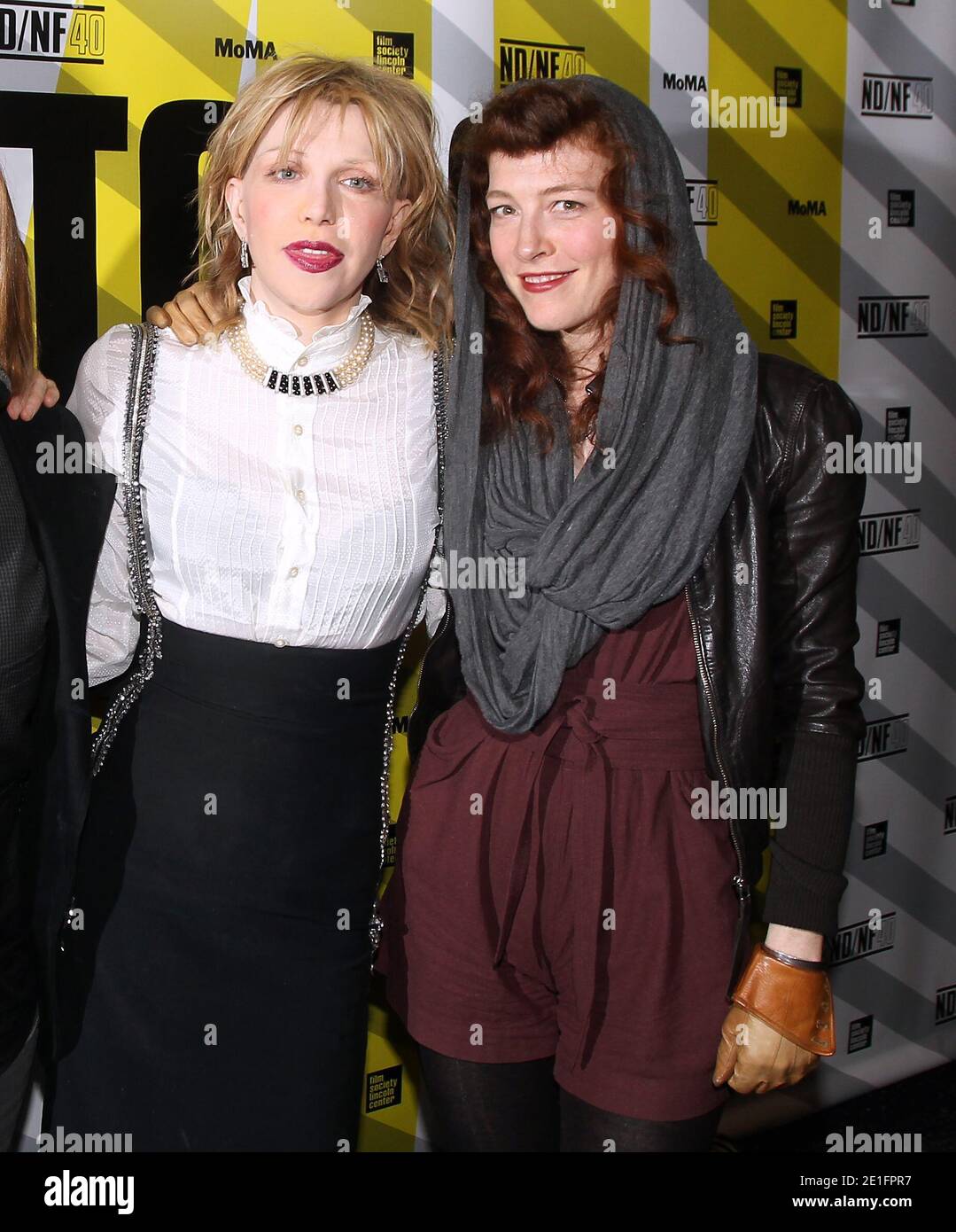 Musicians/film subject Courtney Love (L) and Melissa auf der Maur attending the 2011 New Directors/New Films screening of 'Hit So Hard' at The Museum of Modern Art in New York City, NY, USA on March 28, 2011. Photo by Charles Guerin/ABACAPRESS.COM Stock Photo
