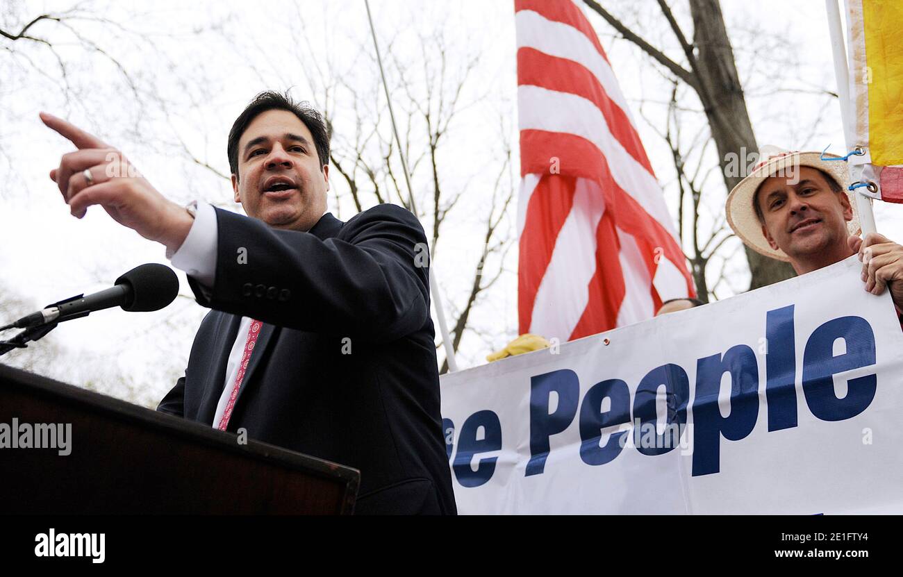 U.S. Rep Raul Labrador (R-Id) speaks during a Tea Party rally March 31, 2011 on Capitol Hill in Washington D.C. Photo by Olivier Douliery/ABACAPRESS.COM Stock Photo