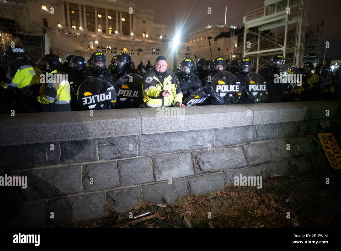 January 6, 2021: DC Metro Police as well as other Law Enforcement are shown on the U.S. Capitol grounds after rioters clash against the U.S. Capitol Police and stormed The Capitol during a march and protest in Washington, DC Credit: Brian Branch Price/ZUMA Wire/Alamy Live News Stock Photo