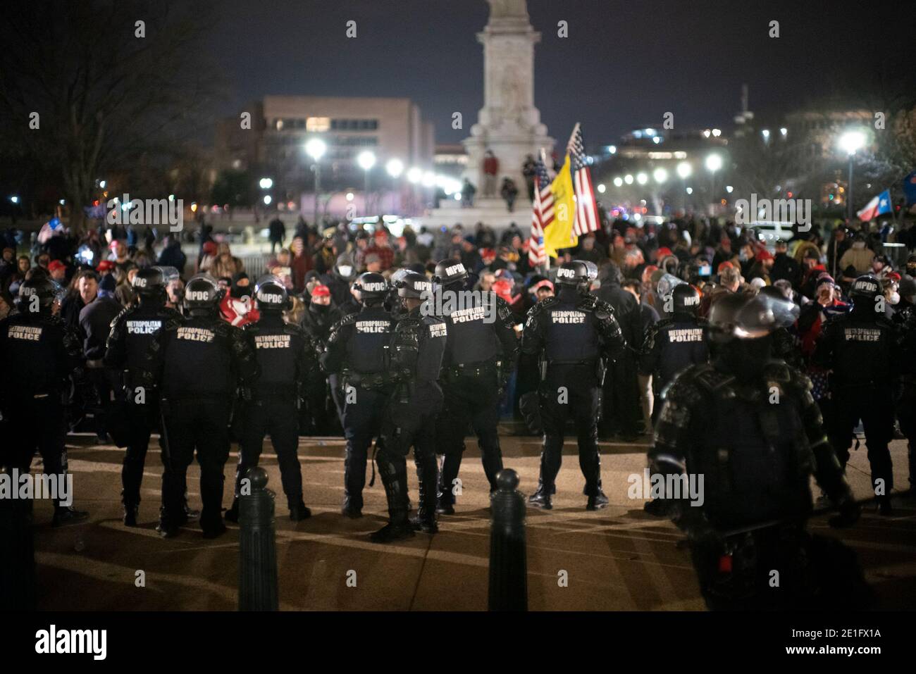 January 6, 2021: DC Metro Police as well as other Law Enforcement are shown on the U.S. Capitol grounds after rioters clash against the U.S. Capitol Police and stormed The Capitol during a march and protest in Washington, DC Credit: Brian Branch Price/ZUMA Wire/Alamy Live News Stock Photo