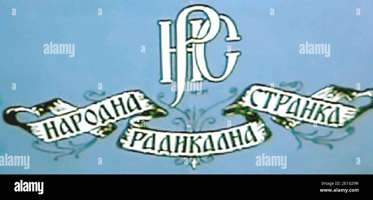 Logo of Serbian radical Party in the Kingdom of Serbia. Stock Photo