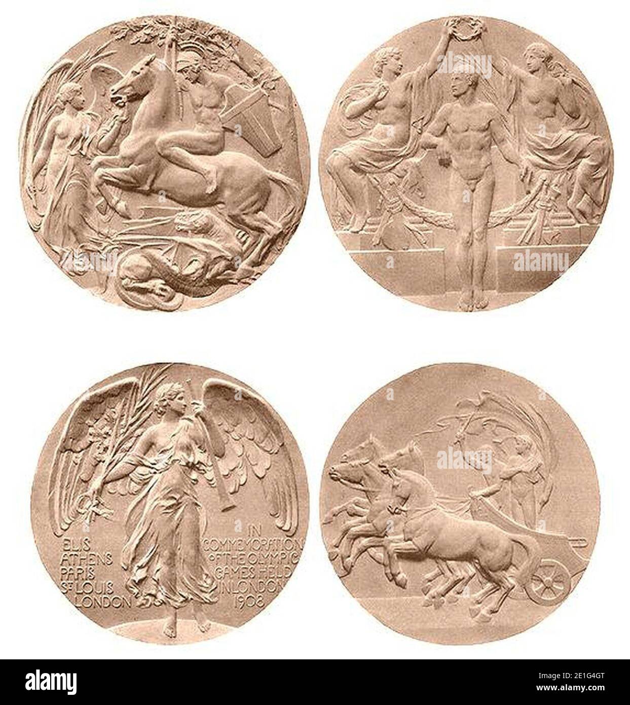 London 1908 Medals. Stock Photo