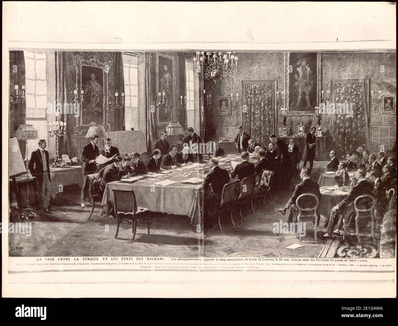 London Peace Treaty Signing 30 May 1913. Stock Photo