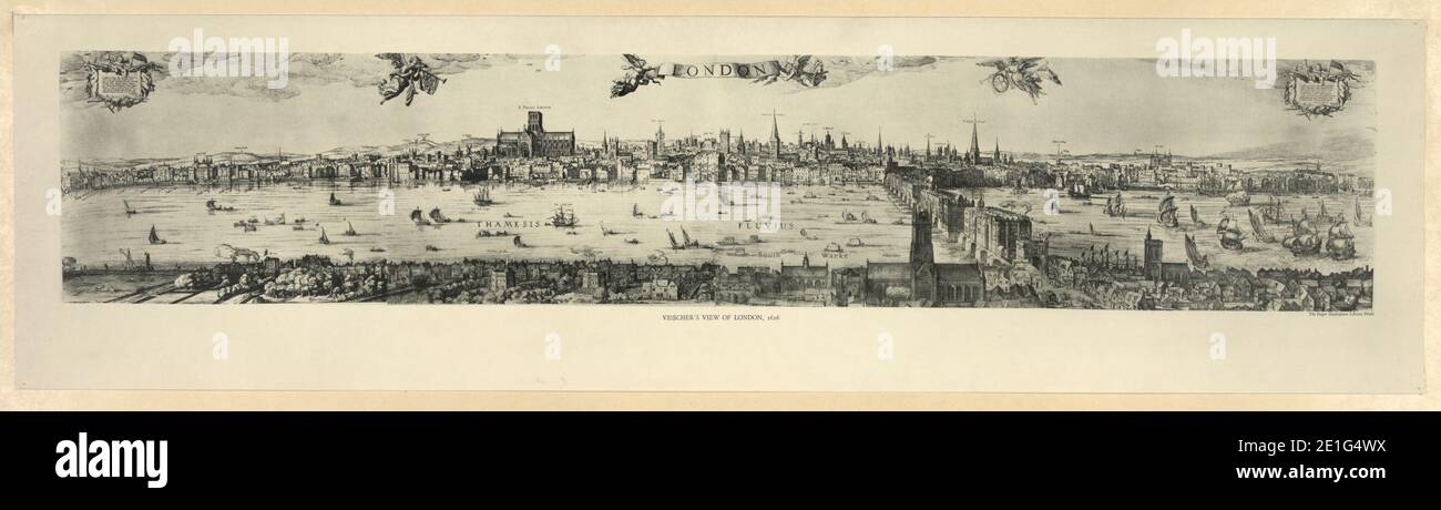 London panorama, 1616. Stock Photo