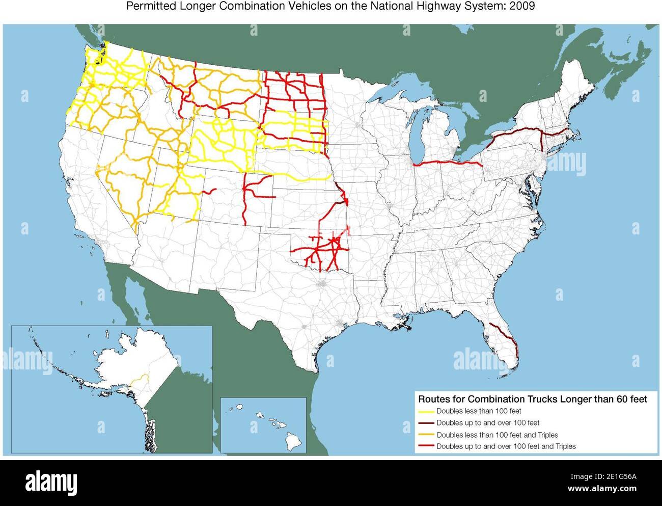 Long combination vehicle routes Stock Photo Alamy