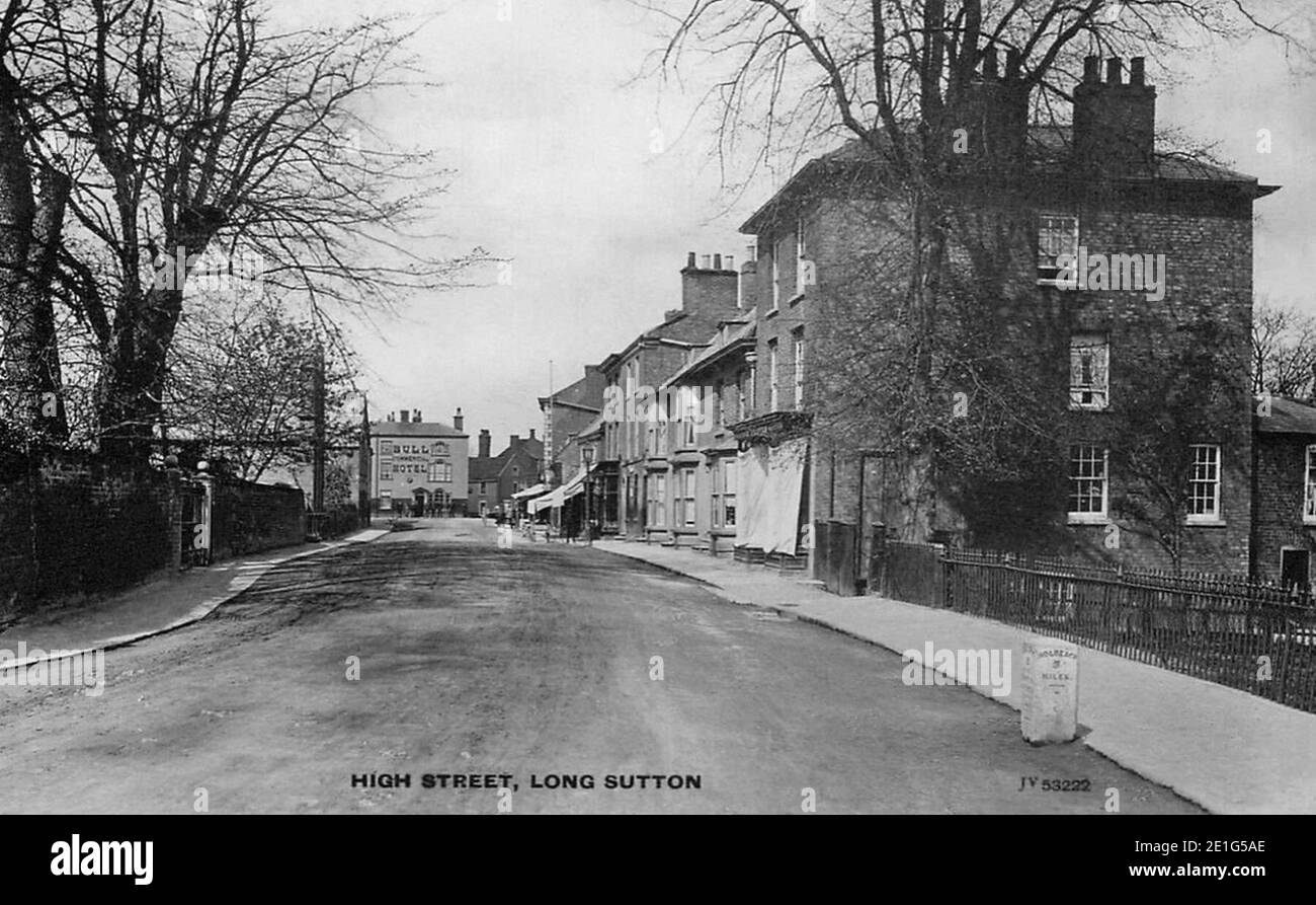 Long Sutton High Street 1914. Stock Photo