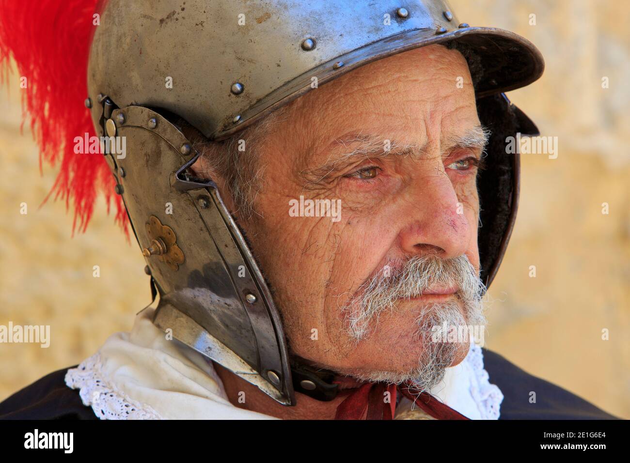 The Grand Bailiff of the Order of Malta during the In Guardia Parade at Fort Saint Elmo in Valletta, Malta Stock Photo
