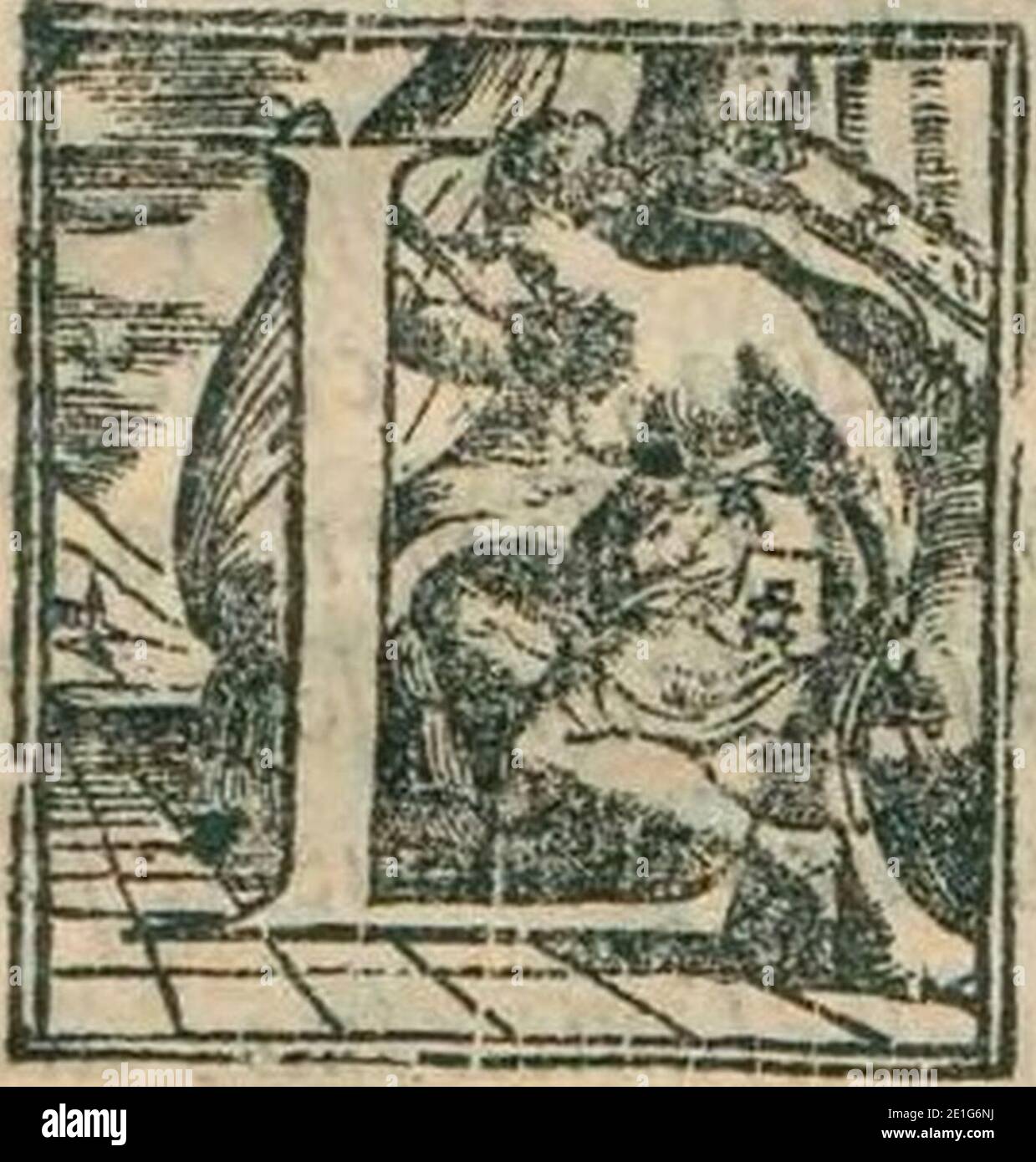 Lopez De Hoyos - Relatione della morte, et esequie del serenissimo principe Carlo, figliuolo del catolico re Filippo II re di Spagna et c., 1569 (page 11 crop). Stock Photo