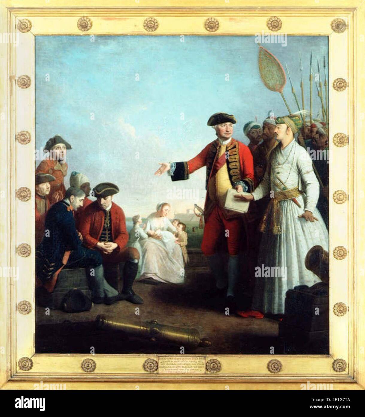 Lord Clive receiving from the Nawab of Bengal Stock Photo Alamy