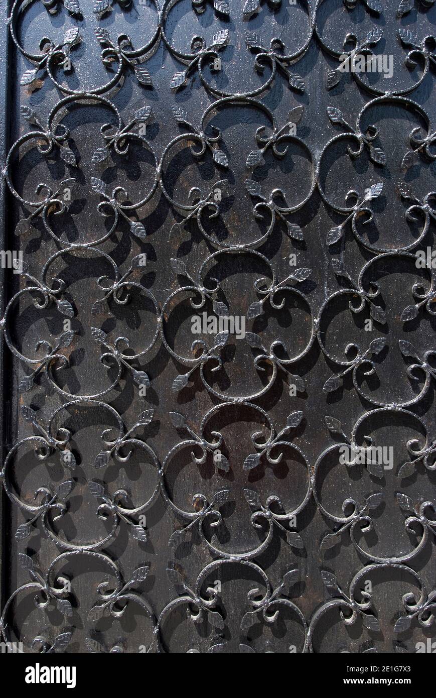 Decorative ironwork on a gate, St John's Wood, London, NW8, England