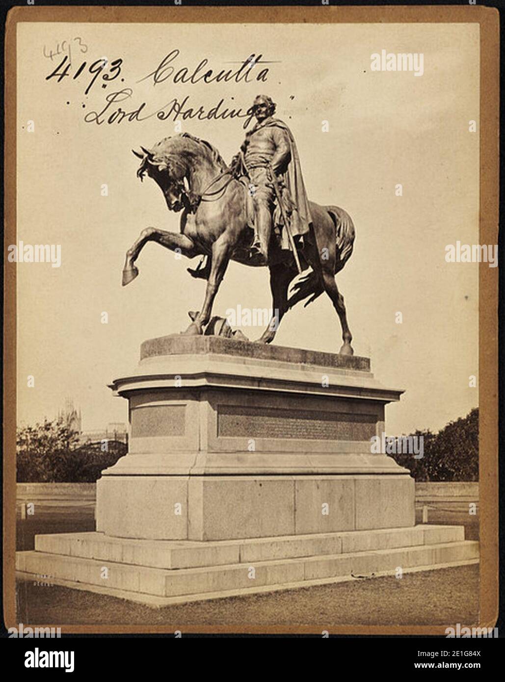 Lord Hardinge Statue in Calcutta by Francis Frith 1. Stock Photo