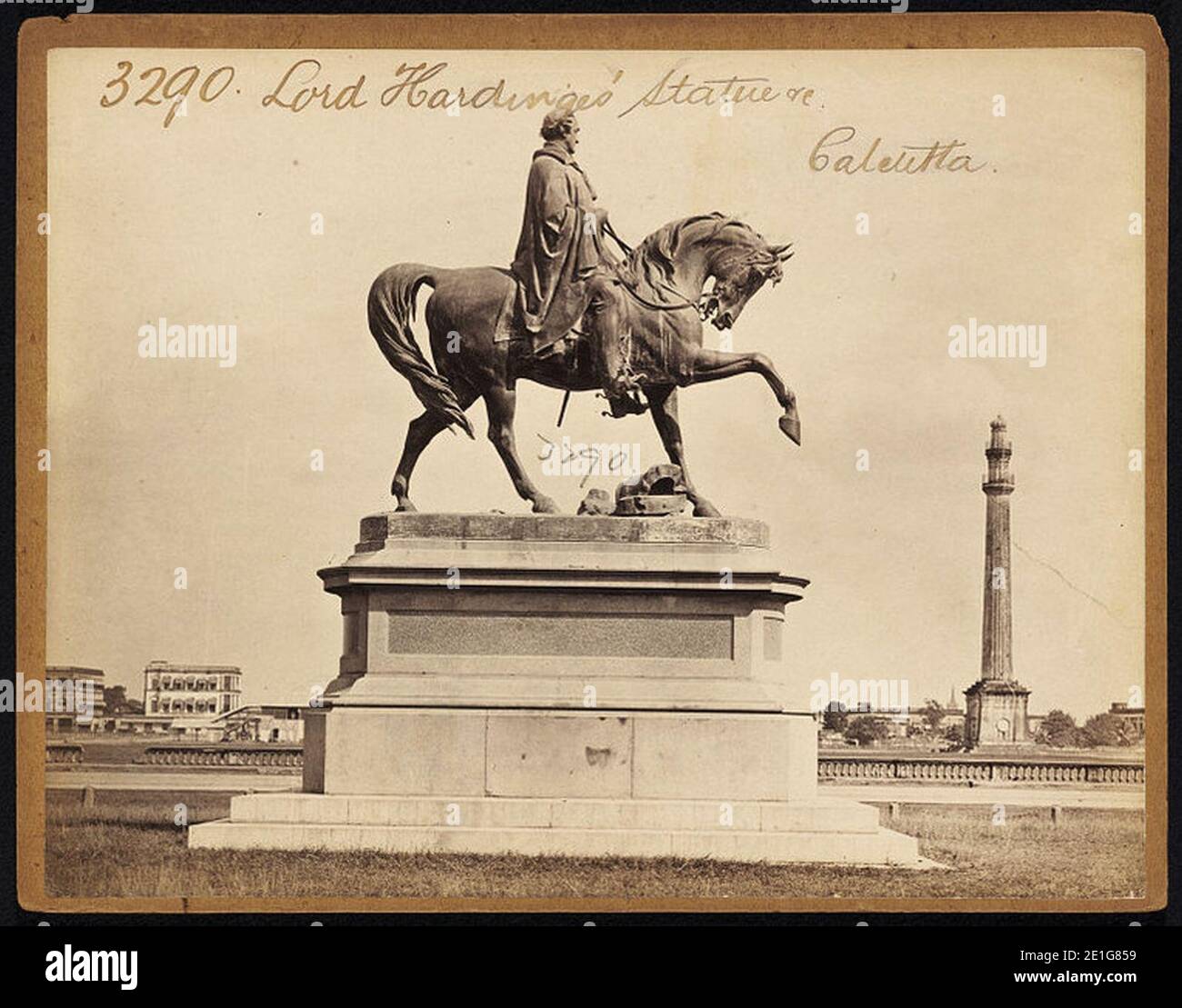 Lord Hardinge's Statue in Calcutta by Francis Frith. Stock Photo
