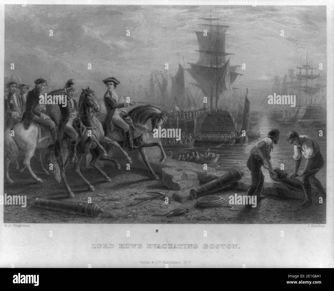 Lord Howe evacuating Boston (March 1776 Stock Photo Alamy