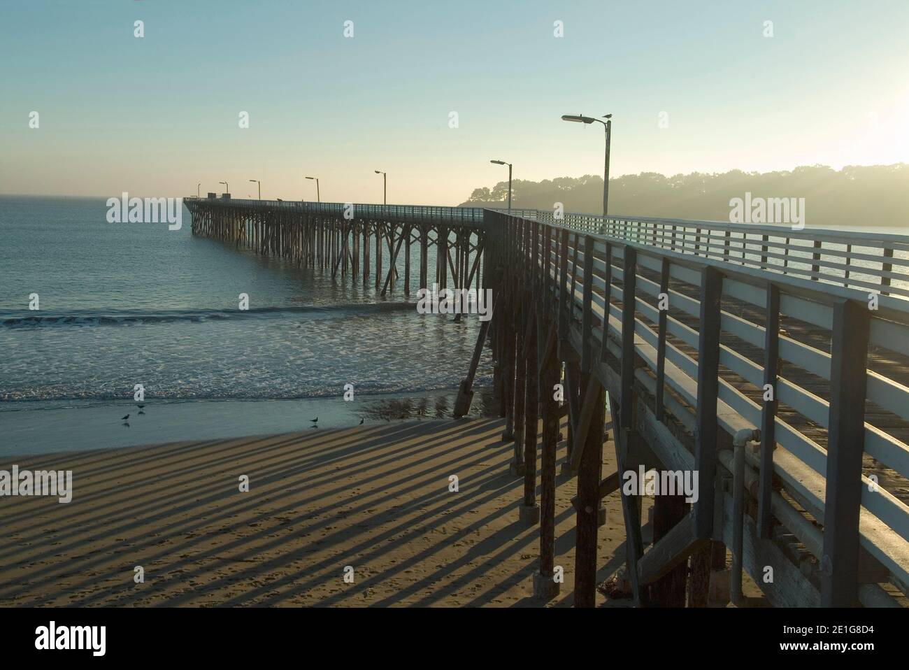 Pier over the Pacific Ocean at San Simeon (town of Hearst Castle), central California, USA | NONE | Stock Photo