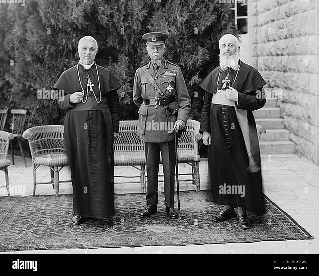 Lord Plumer with archbishop of Naples & Latin Patriarch. Stock Photo