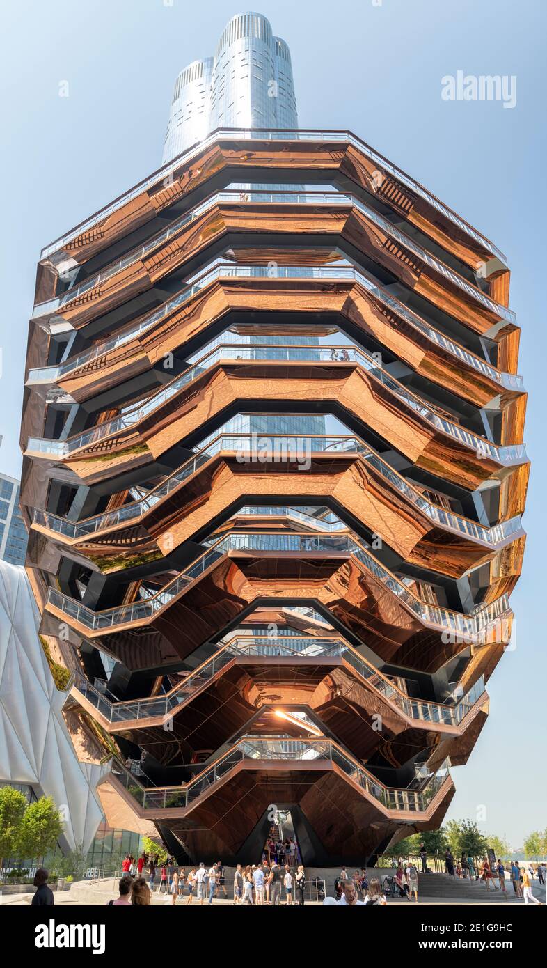 The Vessel, Hudson Yards, New York City, USA. Building completed in 2019. Stock Photo