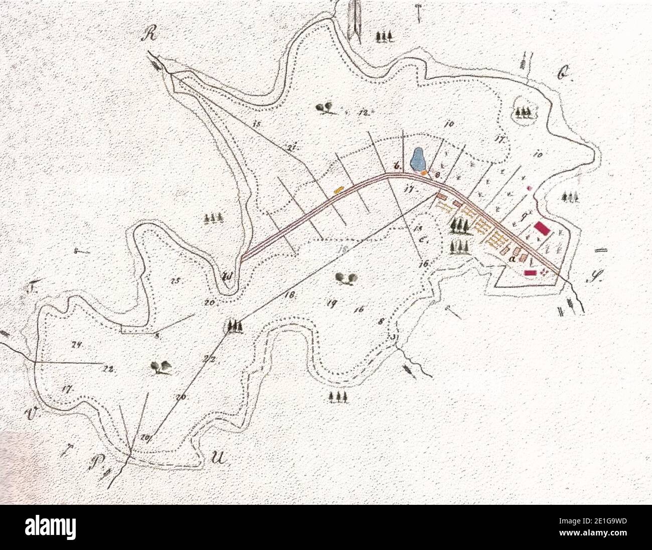 Lorenz 1856 - Karte Bürmooser Moor. Stock Photo