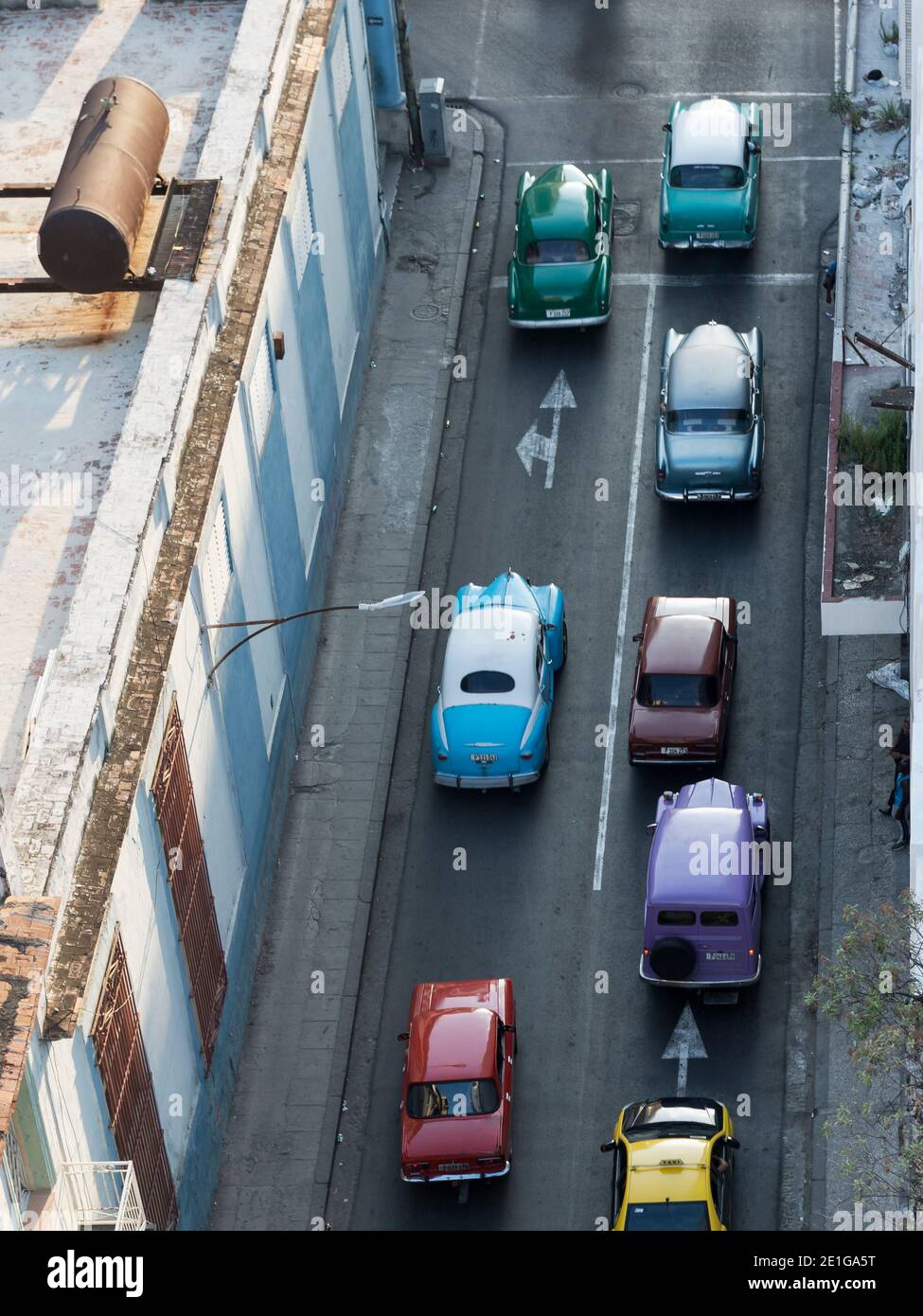 Classic cars running in the streets of Havana, Cuba. Stock Photo