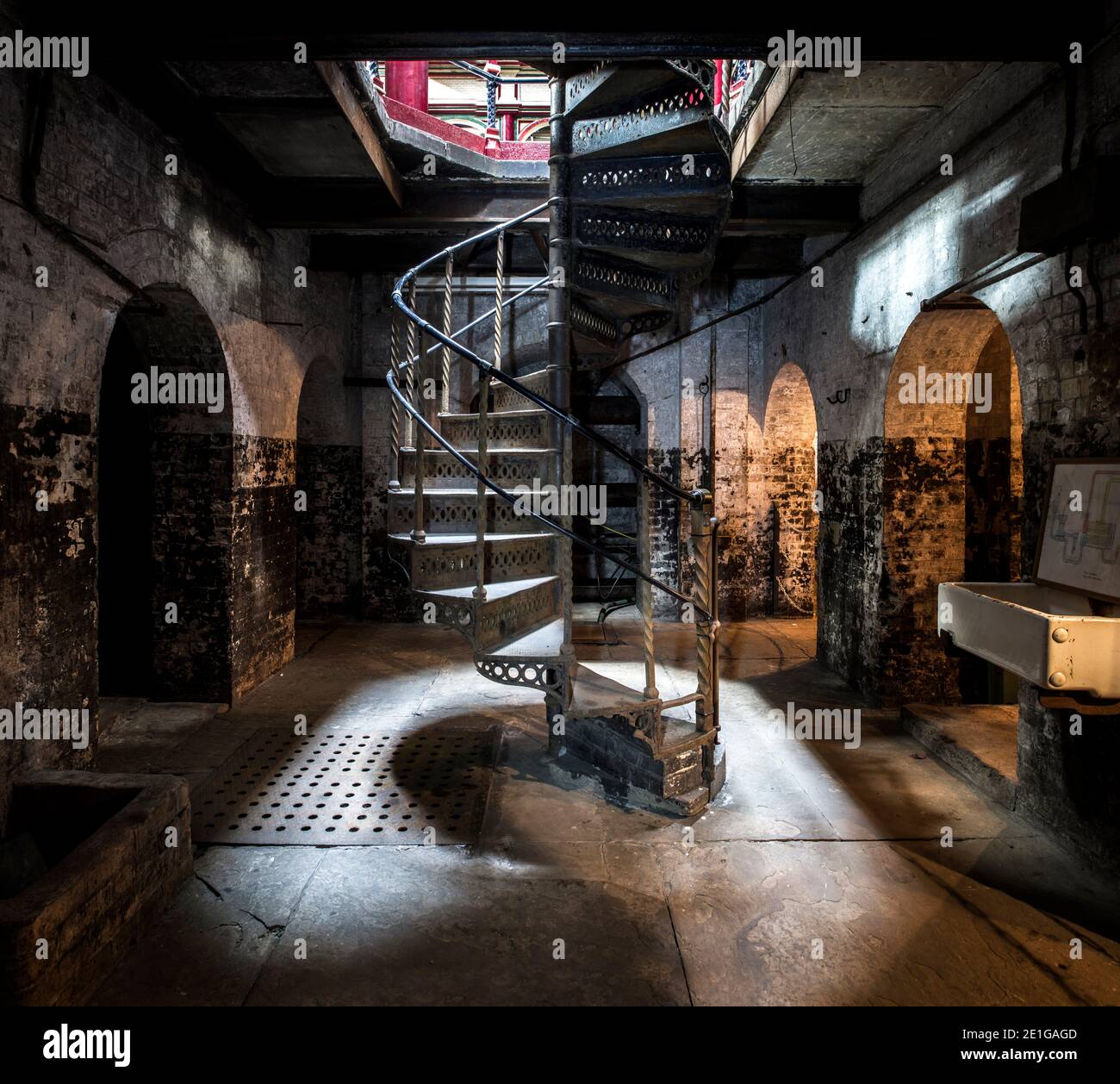 Spiral Stair, Crossness Pumping Station, Thamesmead, UK. Stock Photo