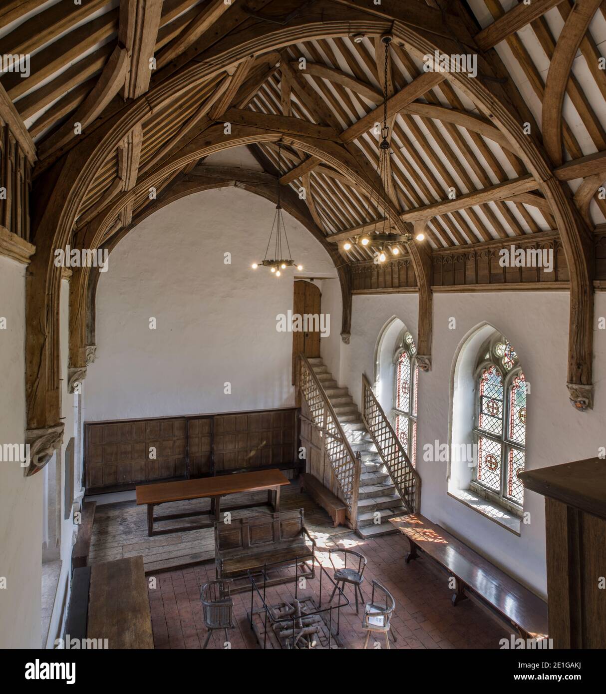 The Brethren's Hall, Hospital of St Cross and Almshouse of Noble Poverty, Winchester, UK. Stock Photo
