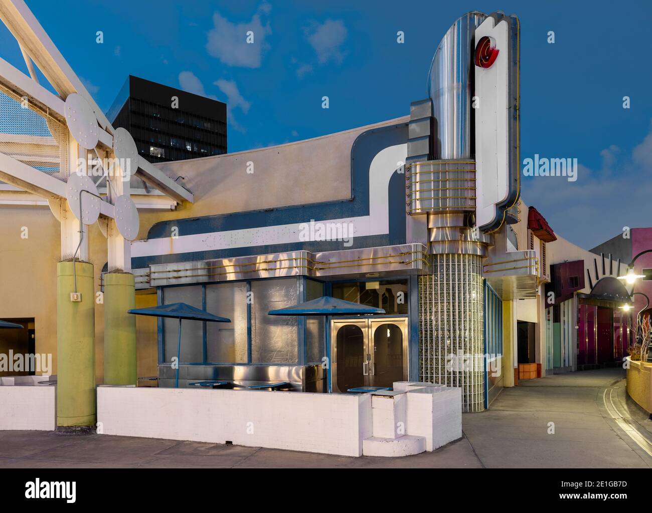 Horton Plaza shopping mall, 324 Horton Plaza, San Diego, California, USA. Completed in 1985. Stock Photo