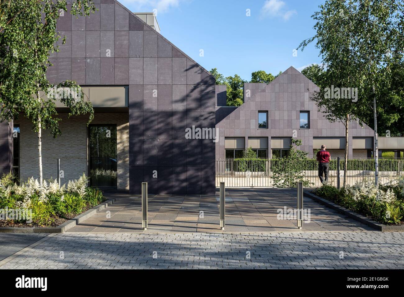 Prince and Princess of Wales Hospice, Bellahouston Park, Glasgow, Scotland, UK.  A View of gables. Stock Photo