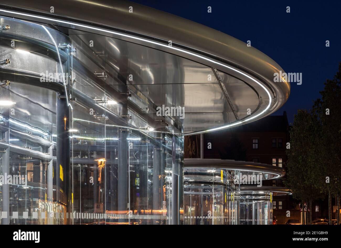 Partick Interchange, a new bus station at the integrated transport hub in Glasgow, Scotland, UK. Stock Photo