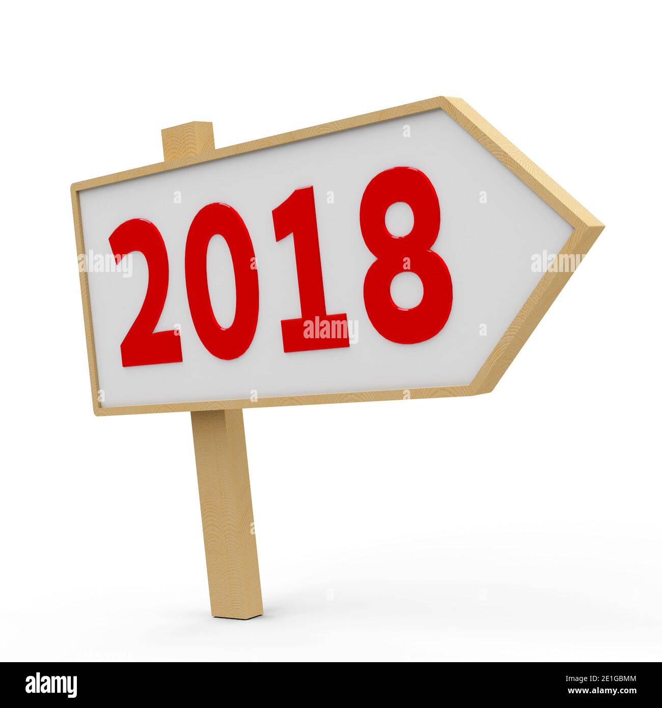 2018 white banner on white background, represents the new year 2018, three-dimensional rendering, 3D illustration Stock Photo