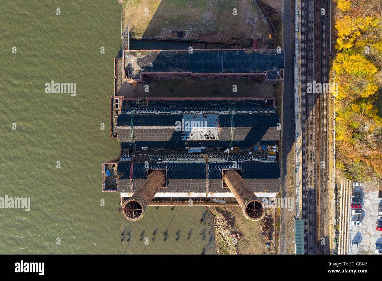 The abandoned Glenwood Power Plant in Yonkers, New York designed in the