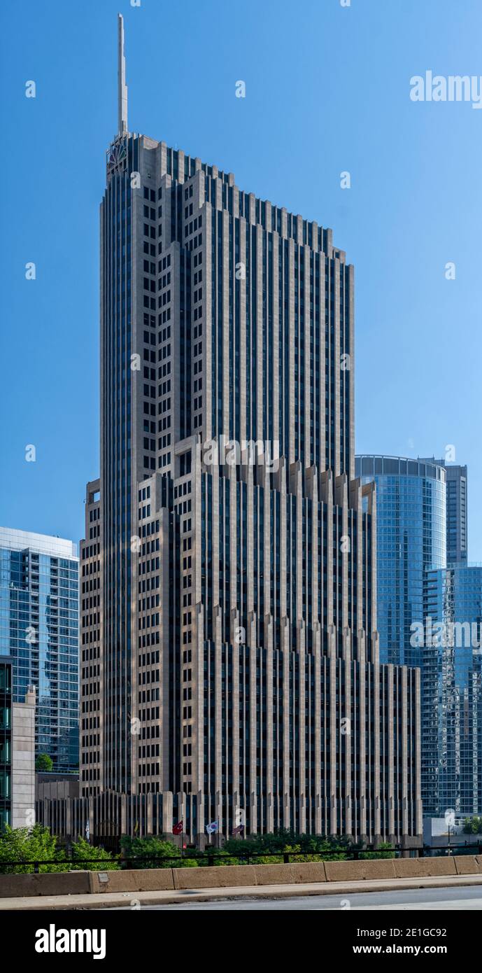 Exterior view of the NBC Tower, 454 North Columbus Drive, Chicago, Illinois, USA. Stock Photo