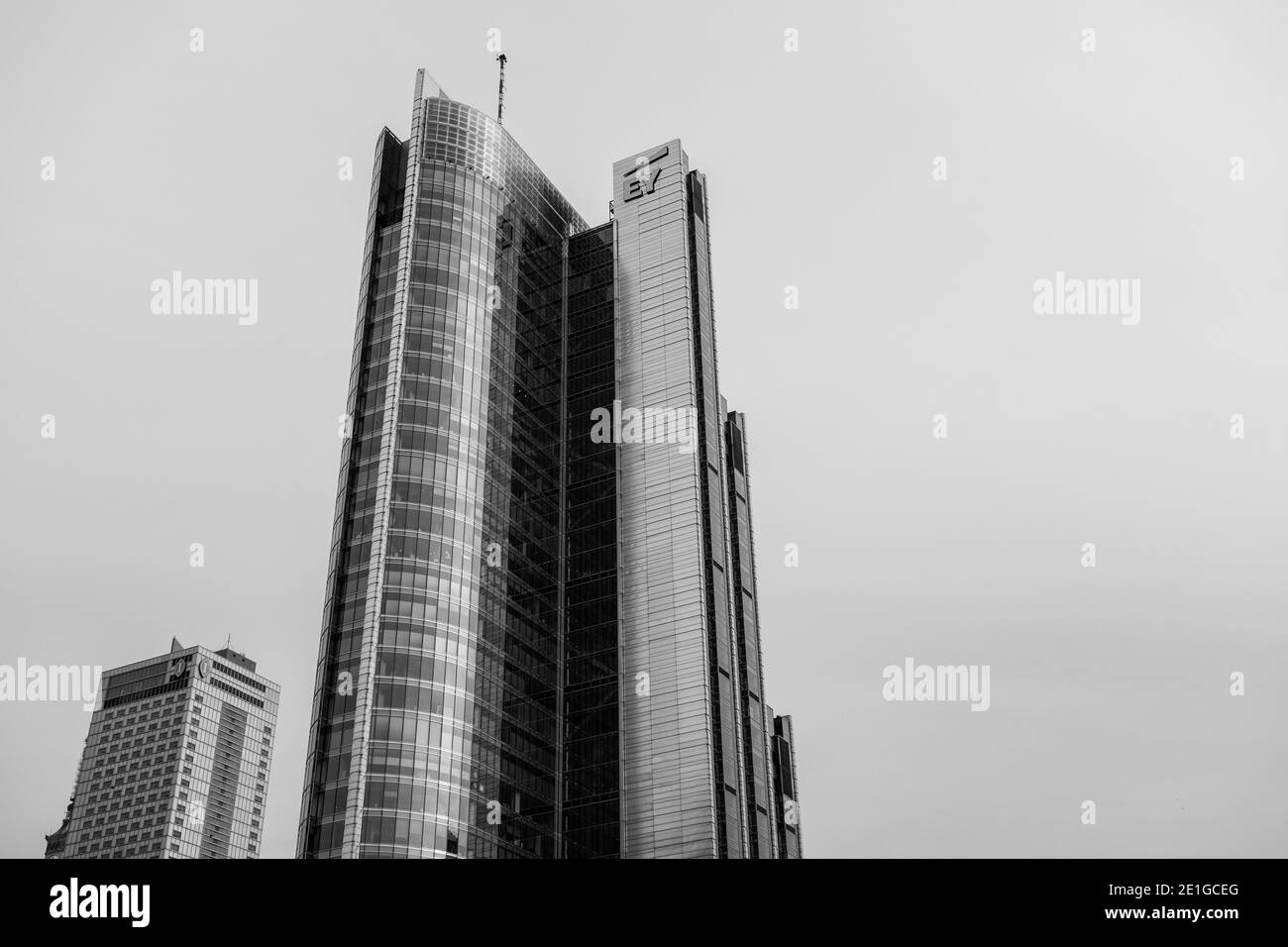 Exterior view of the Rondo 1 office building in Warsaw, Poland. Stock Photo
