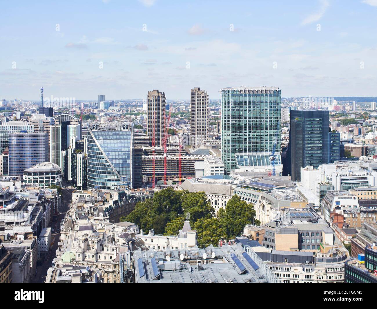 Elevated view north west from Salesforce Tower, City of London, UK. Stock Photo