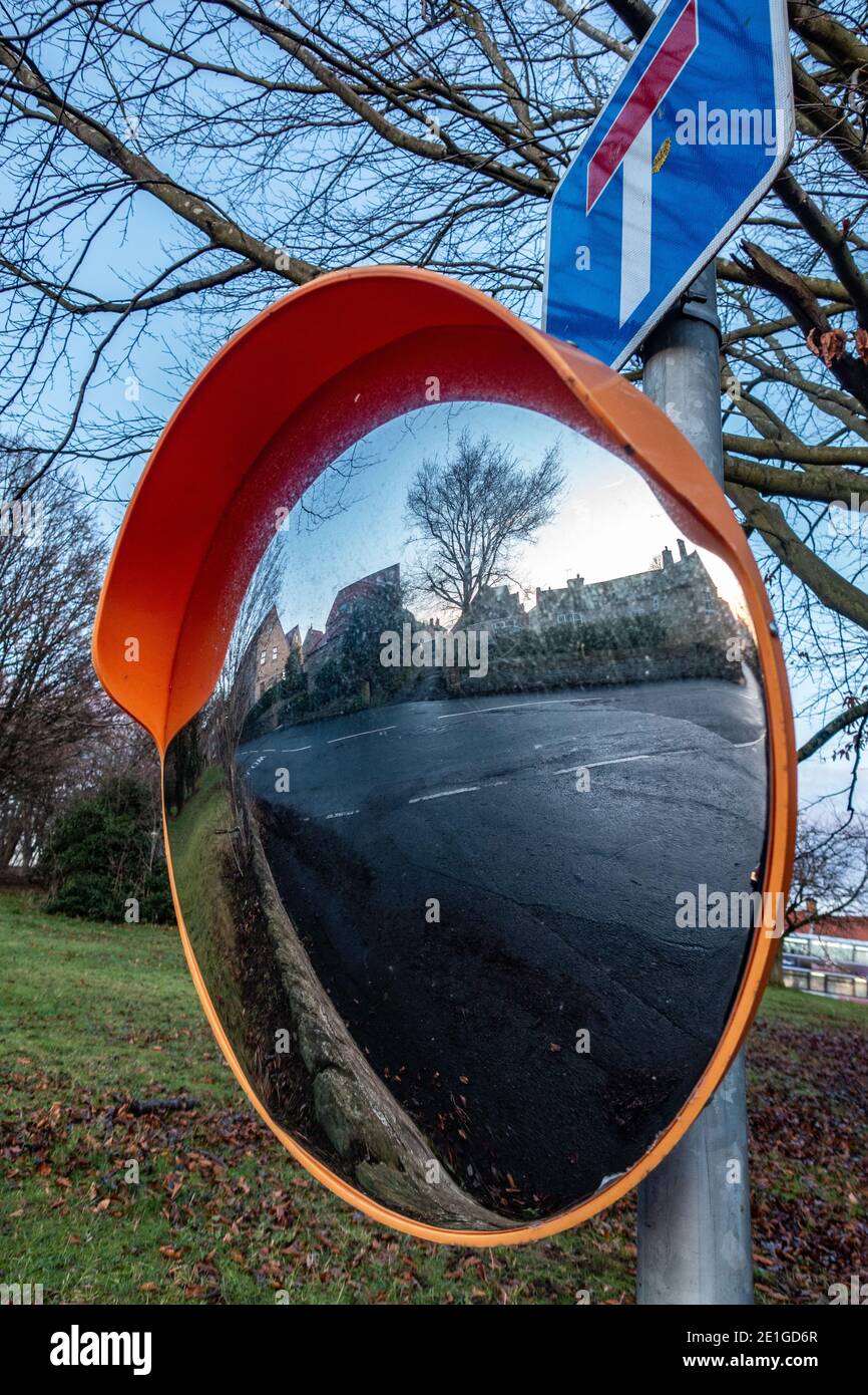 convex blind spot mirror Stock Photo
