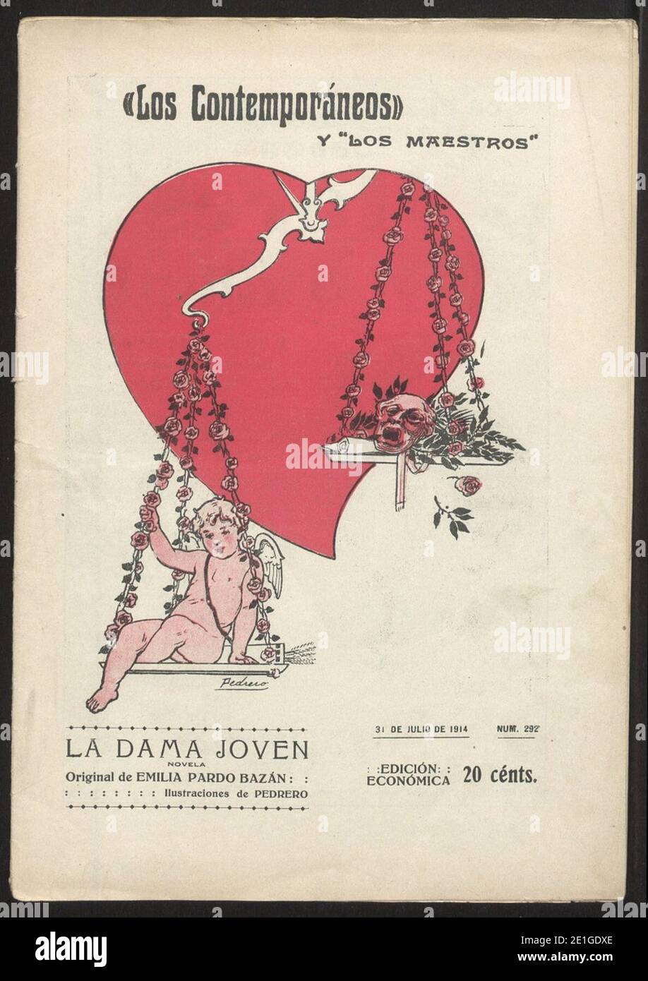 Los Contemporáneos, La Dama Joven, 31.7.1914, nº 292, cover by Mariano Pedrero. Stock Photo