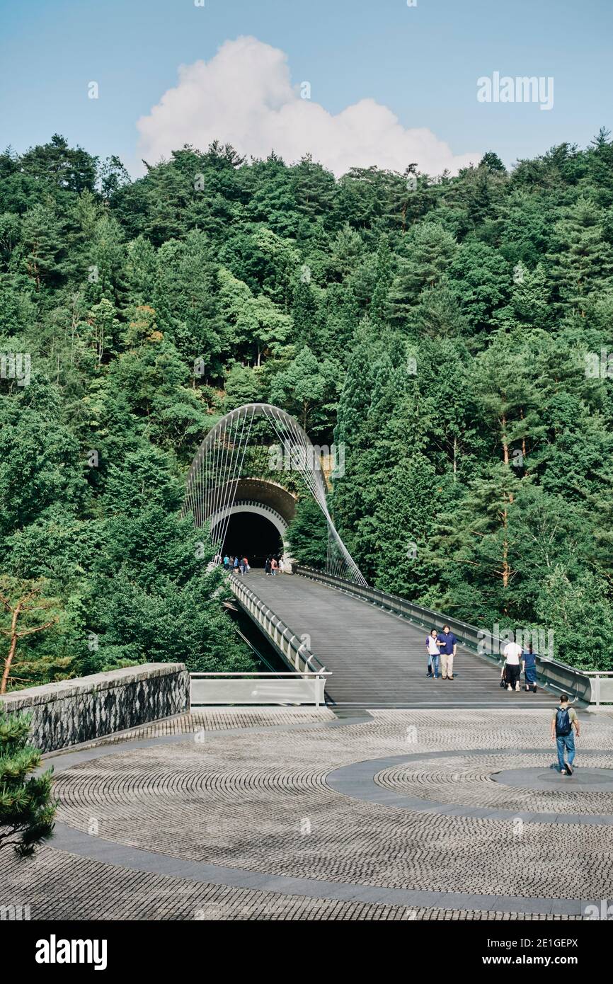 Miho Museum, in Shiga Prefecture, Japan.  80% of the museum has been created underground to preserve its natural environment. Stock Photo