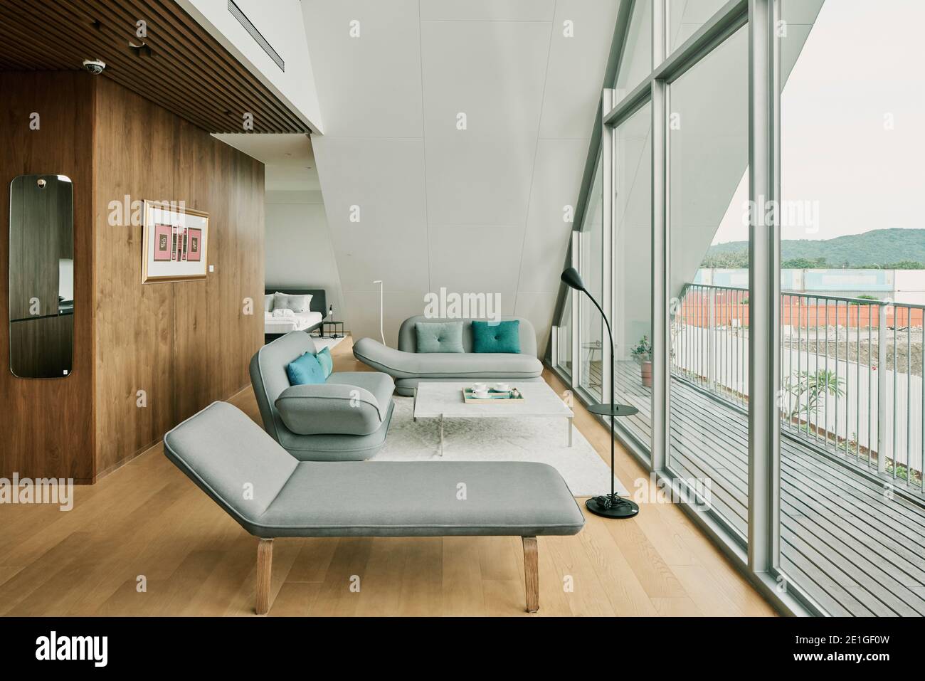 The first completed home of Hualien Residences in Hualien City on Taiwan's East Coast. Completed in 2018. Stock Photo