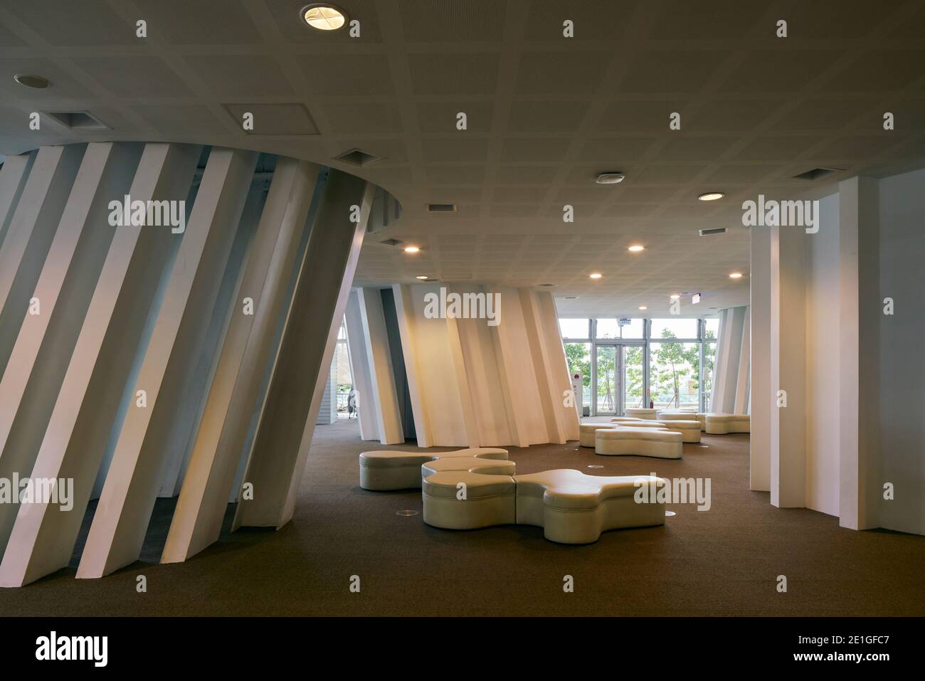 Interior view of Kaohsiung Main Public Library in Kaohsiung, Taiwan. Completed in 2014. Stock Photo