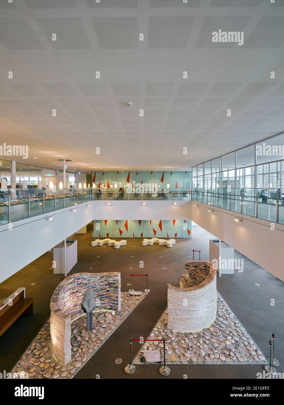 Interior view of Kaohsiung Main Public Library in Kaohsiung, Taiwan ...