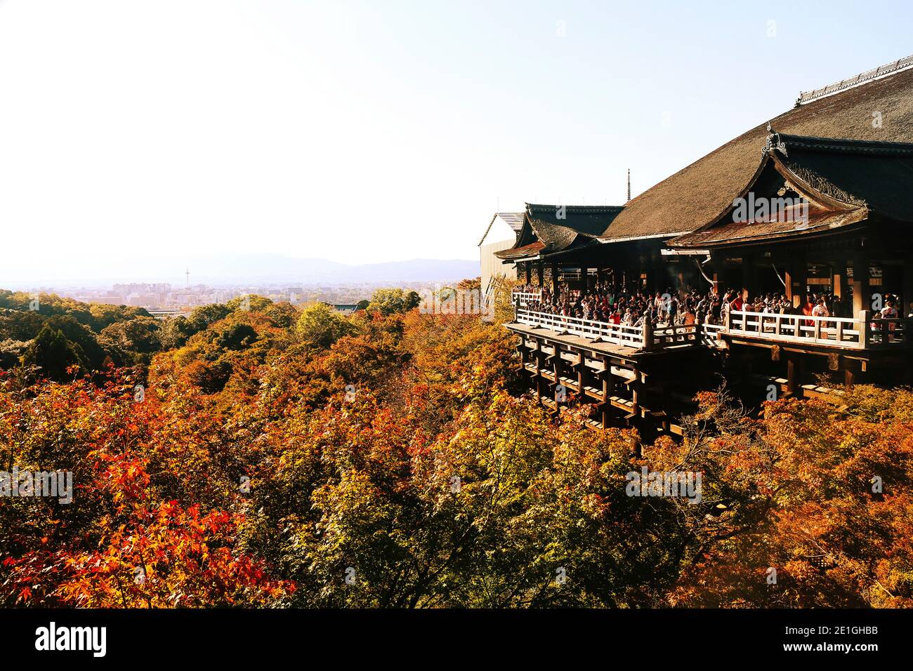 Exterior view of the Kiyomizu-dera Temple in autumn, Kyoto, Japan. Stock Photo