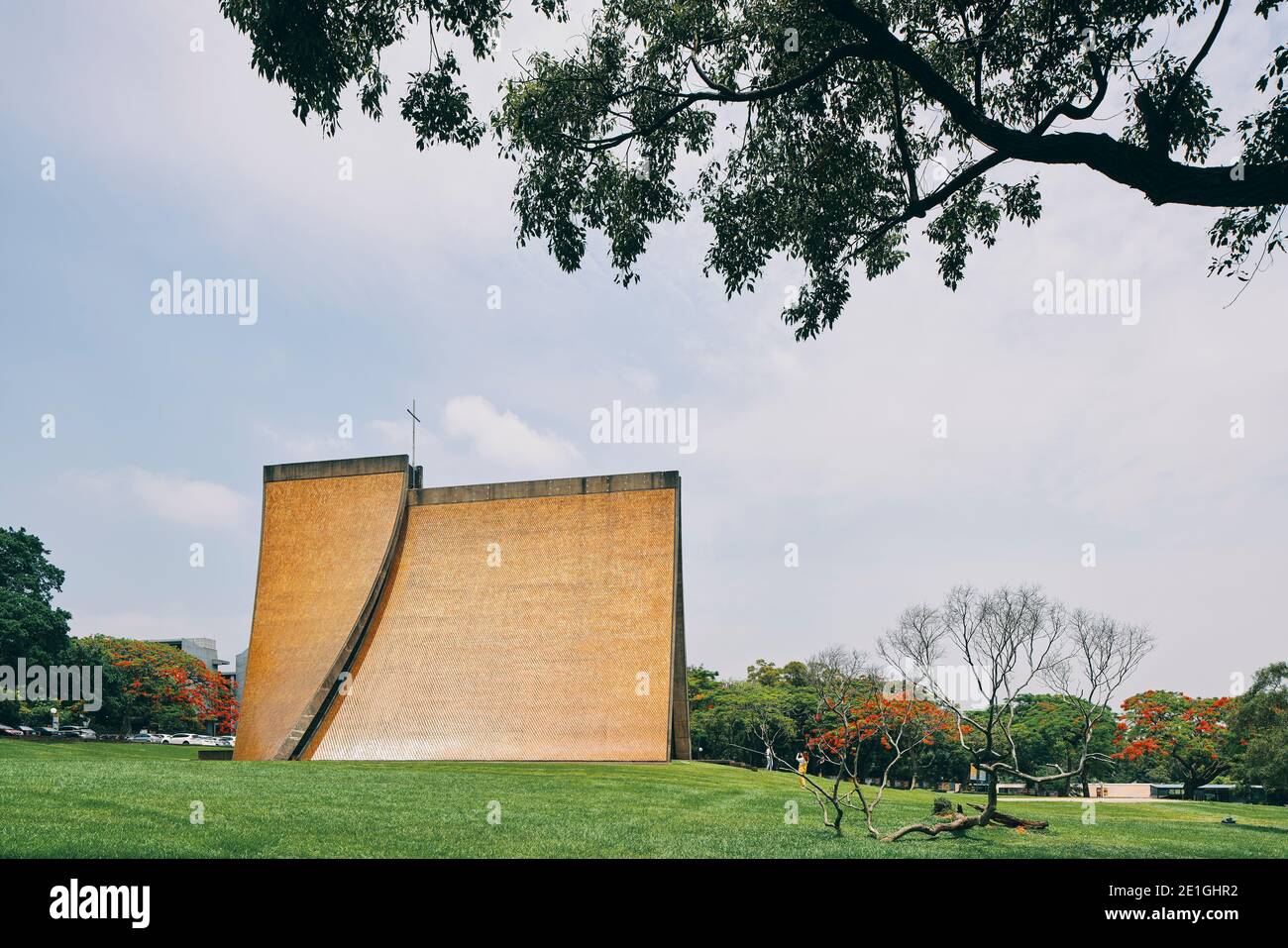 Exterior view of the Luce Memorial Chapel in Xitun, Taichung, Taiwan, on the campus of Tunghai University by architect, I. M. Pei. Stock Photo