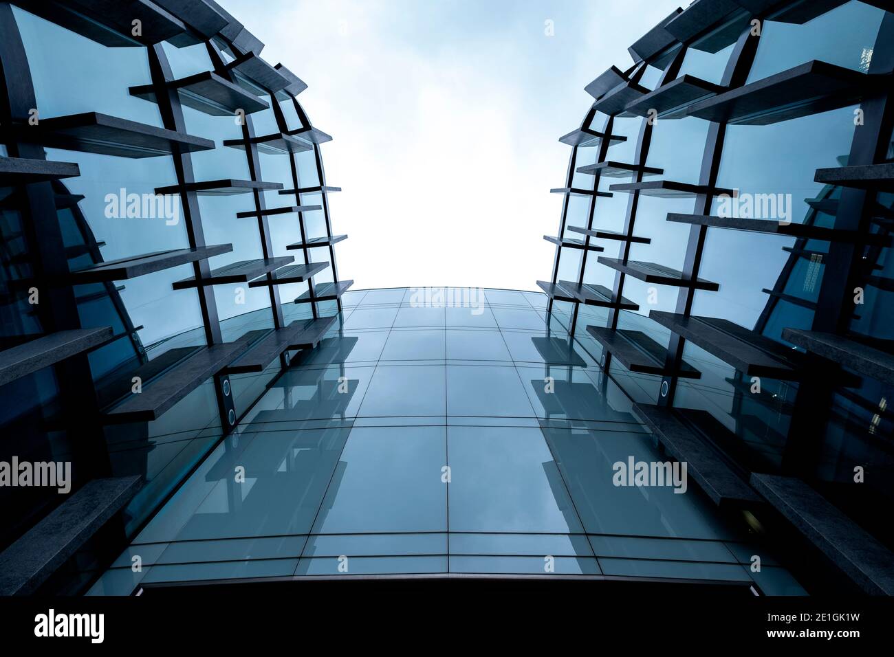 Glass facade of the Metropolitan office building on Pilsudski Square in Warsaw, Poland. Stock Photo