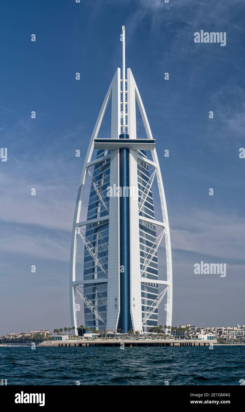 Exterior view of the Burj Al Arab hotel in Dubai, UAE Stock Photo - Alamy