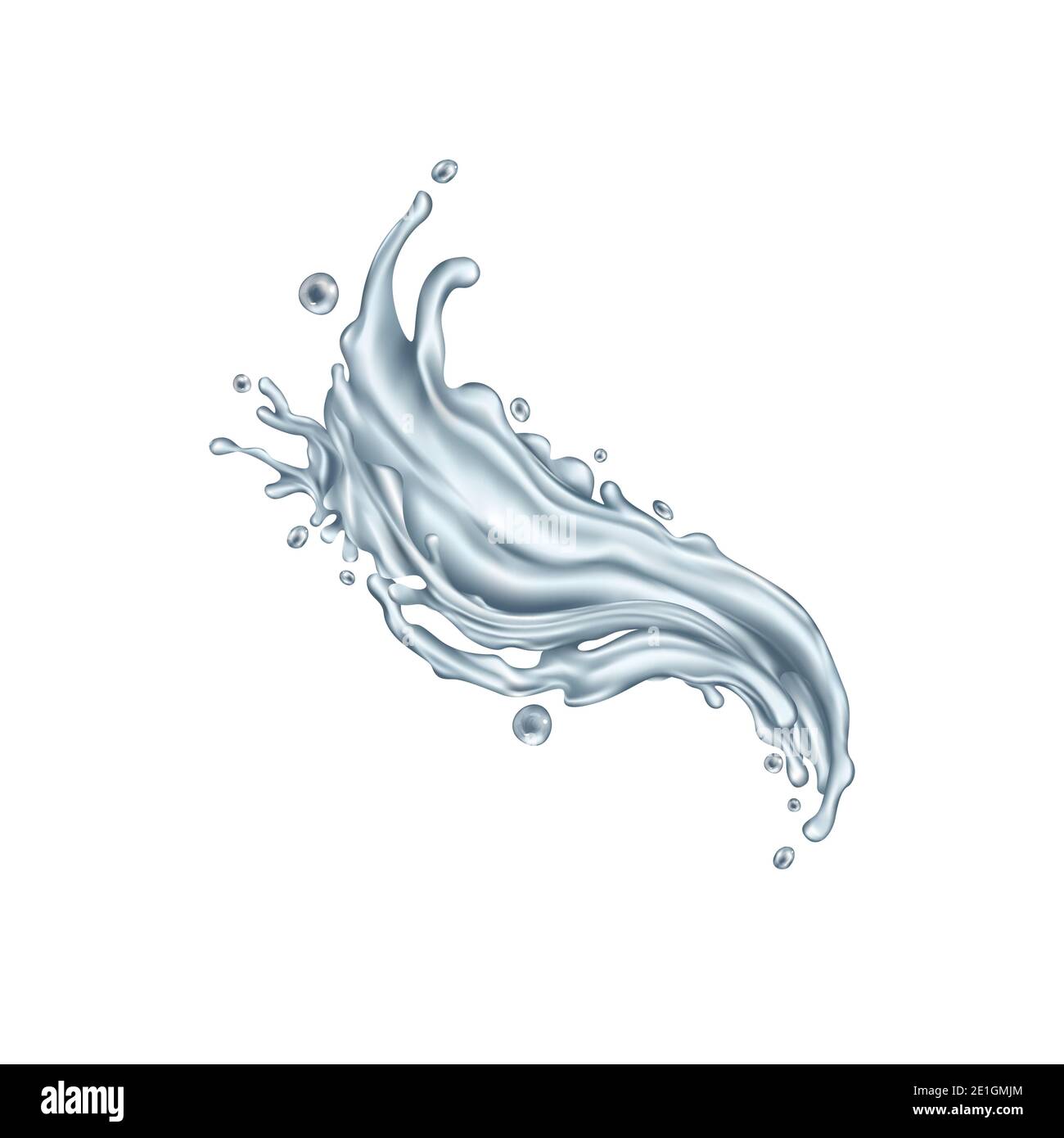 Clear water splash on a white background Stock Photo